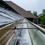 close-up of gutters after repair