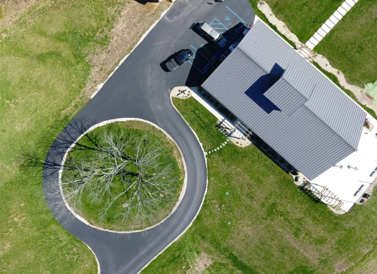 arial view of commercial roof replacement after working with rapid roofing